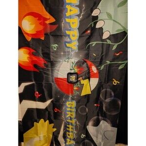 Pokemon PokeBall Happy Birthday Banner Photo Backdrop New 4x5ft